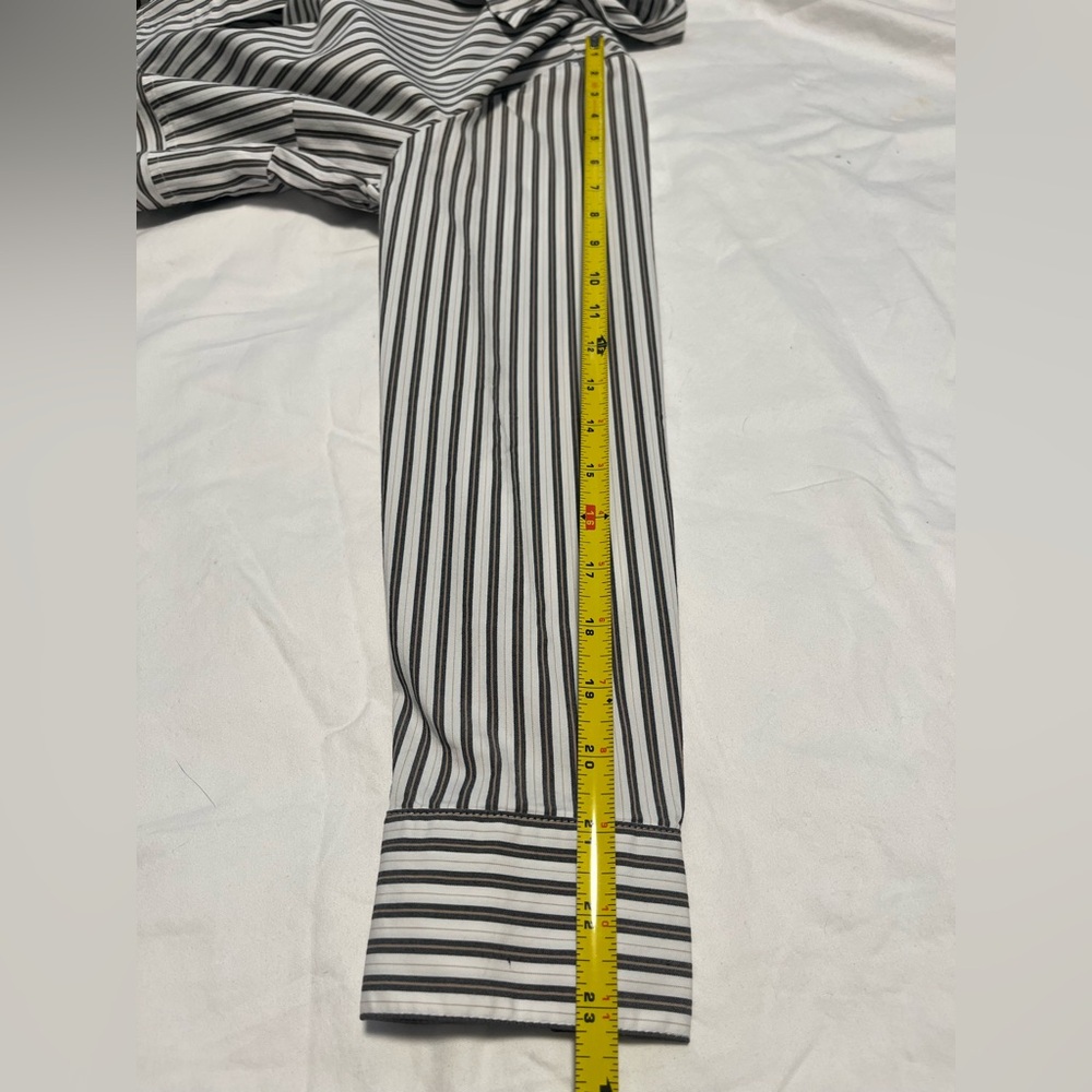 J. JILL Women’s Black and White Striped LS Button Down Shirt Blouse Size L - Picture 13 of 13